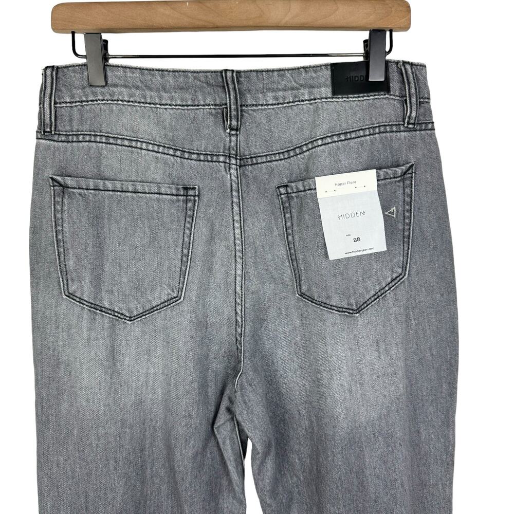 Hidden NWT Happi Flare Grey High Rise Distressed Cotton Jeans - Picture 5 of 10